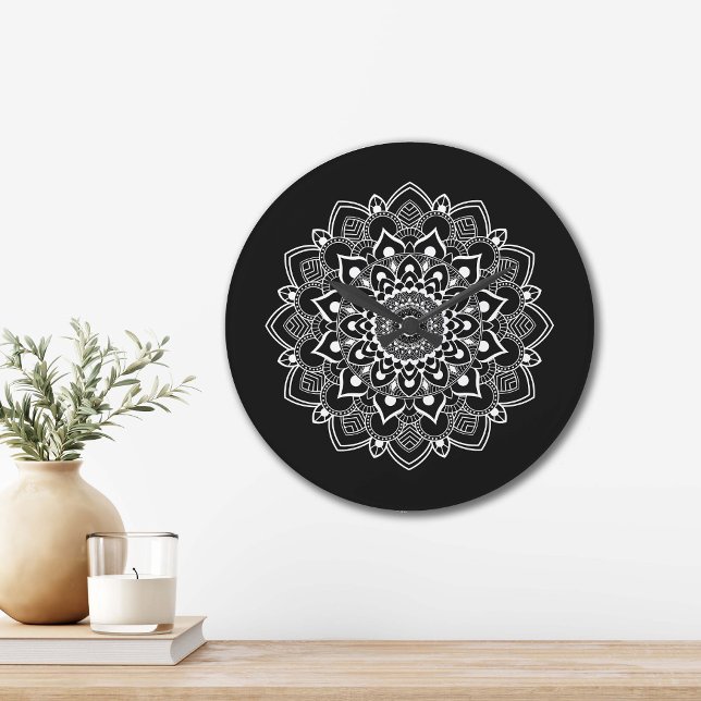 Elegant Boho Mandala  Large Clock (Creator Uploaded)