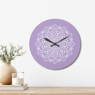 Elegant Boho Mandala Large Clock