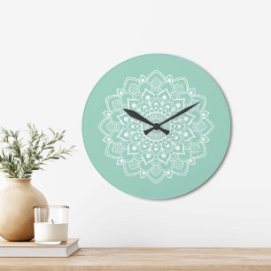 Elegant Boho Mandala Large Clock