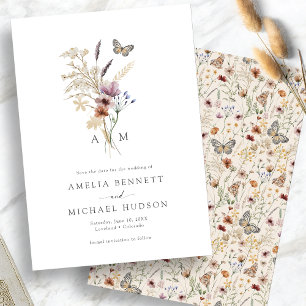 Elegant Boho Monogrammed Save The Date