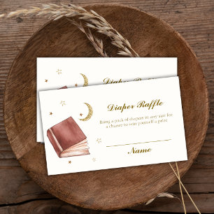Elegant Boho Moon Star Diaper Raffle Baby Shower Enclosure Card
