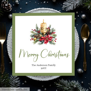 Elegant Boho Neutral Colors Christmas Wreath Napkin