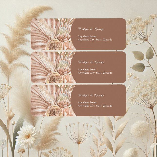 Elegant Boho Neutral Wedding Return Address Label (Creator Uploaded)