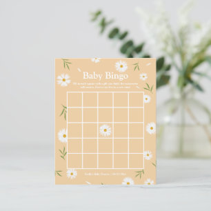 Elegant Boho Orange Daisies Baby Shower Bingo Game