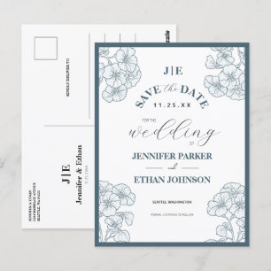 Elegant Boho Pansy Botanical Save The Date Postcard