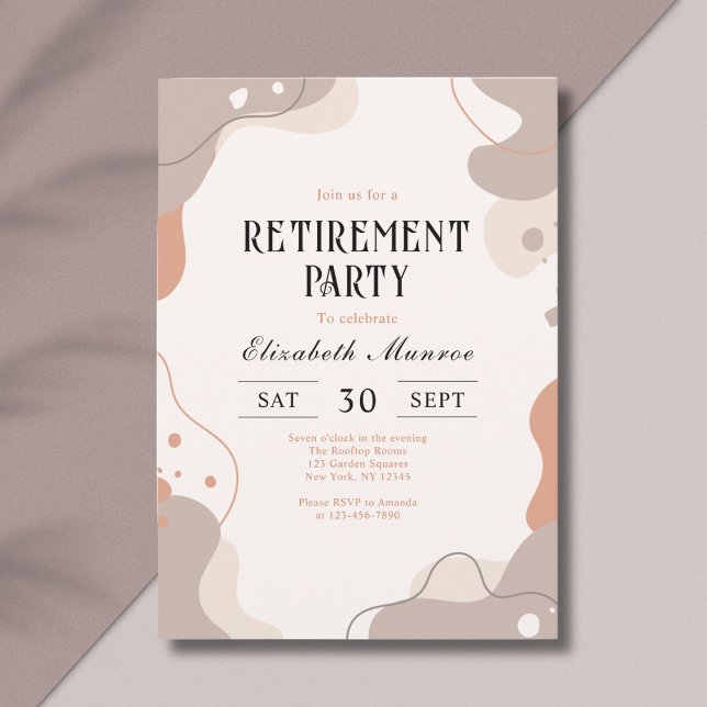 Elegant Boho Pastel Retirement Party Invitation (Creator Uploaded)