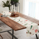 Elegant Boho Poinsettia Greenery Christmas Winter Short Table Runner<br><div class="desc">Enhance your holiday table with our Elegant Christmas/Winter Table Runner, a timeless piece that marries sophistication with seasonal allure. Crafted in a light cream/ecru shade, this table runner boasts a delicate watercolor design adorned with poinsettias and boho greenery. Transform your dining space into a haven of elegance with this exquisite...</div>