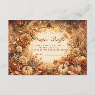 Elegant Boho Pumpkin Diaper Raffle Enclosure Card