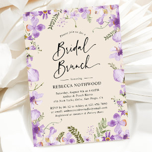 Elegant Boho Purple Bridal Brunch Invitation