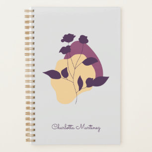 Elegant Boho Purple Flower Illustration Planner