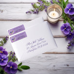 Elegant Boho Purple Violets Floral Return Address Label<br><div class="desc">Elegant nostalgic watercolor purple violets return address label design on a lavender background.</div>