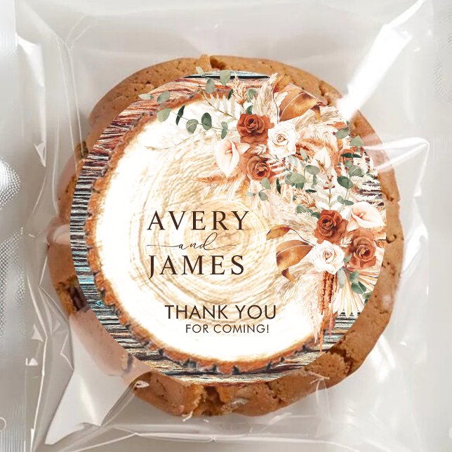 Elegant Boho Rustic Wedding Stickers Thank You (Creator Uploaded)