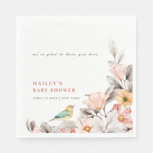 Elegant Boho Rustic Wildflower Baby Shower  Napkin