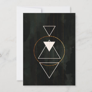 Elegant Boho Sacred Geometry Gold Circle Triangles Invitation