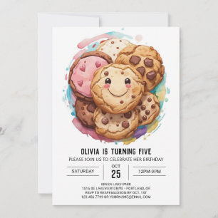 Elegant Boho Sprinkles Cookies Birthday Invitation
