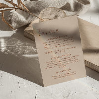 Elegant Boho Terracotta Modern Wedding Details