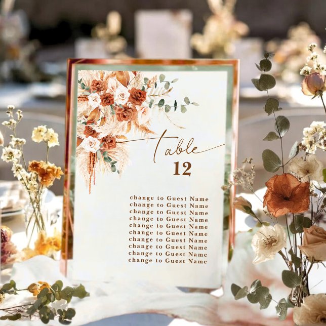 Elegant Boho Terracotta Table 12 Seating Chart  (Creator Uploaded)