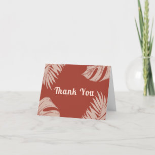 Elegant Boho Tropical Leaves Baby Shower Thank You Card