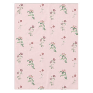 Elegant Boho Vintage Pink Floral Pattern Spring Tablecloth