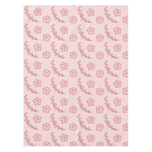 Elegant Boho Vintage Pink Floral Pattern Spring Tablecloth