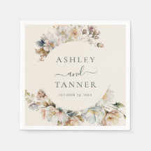 Elegant Boho Vintage Wildflowers Botanical Wedding