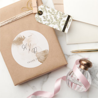 Elegant Boho Watercolor   Classic Round Sticker