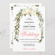 Elegant Boho Watercolor Coral Floral