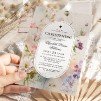 Elegant Boho Watercolor Wildflowers Christening