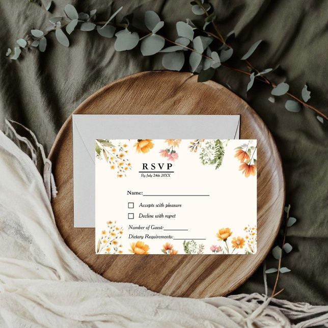 Elegant Boho Weadow widlflower  RSVP wedding (Creator Uploaded)