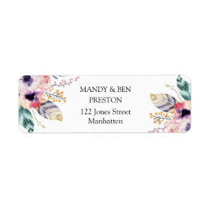 Elegant Boho Wedding Collection address adhesive Return Address Label