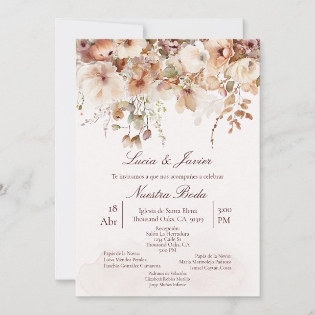 Elegant Boho Wedding invitation (Front)