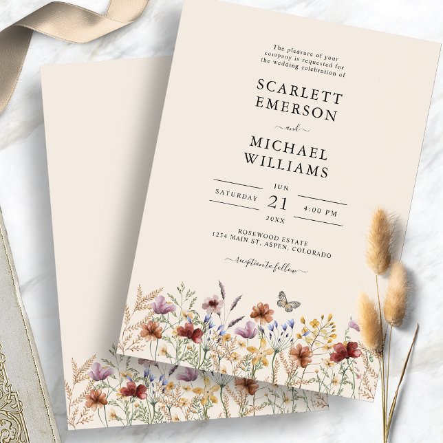 Elegant Boho Wedding Invitation (Elegant Boho Wedding Invitation
)