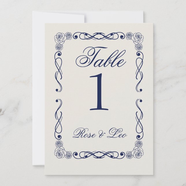 Elegant Boho Wedding Table Number | Old Money  (Front)