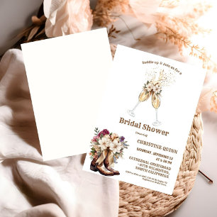 Elegant Boho Western Cowboy Bridal Shower Invitation