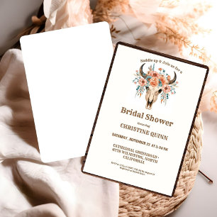Elegant Boho Western Cowboy Bridal Shower Invitation