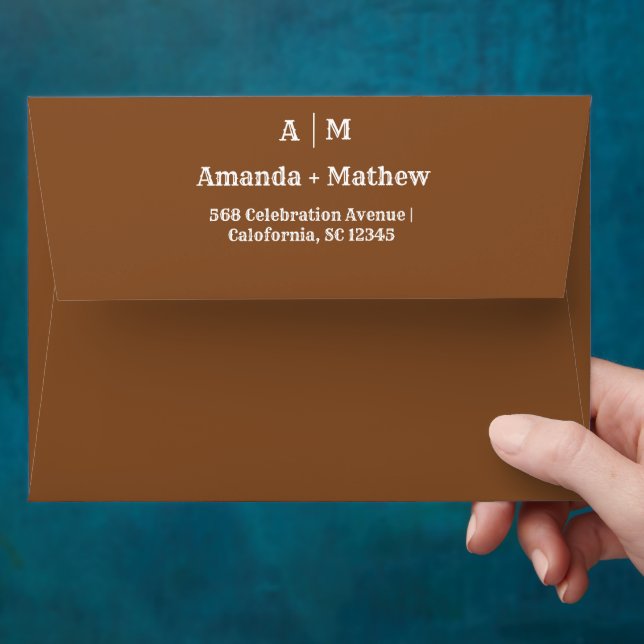 Elegant Boho Western Cowboy Wedding Envelope (Hand)