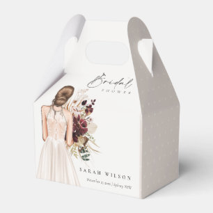 Elegant Boho White Wedding Gown Bridal Shower Favour Box