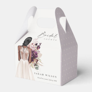 Elegant Boho White Wedding Gown Bridal Shower Favour Box
