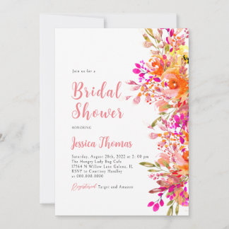 Elegant Boho Wildflower Bridal Shower Invitation