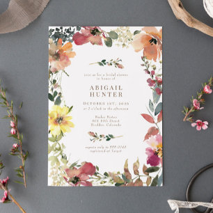 Elegant Boho Wildflower Bridal Shower Invitation