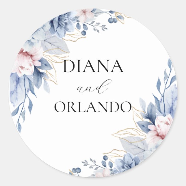 Elegant Boho Wildflower  Classic Round Sticker (Front)