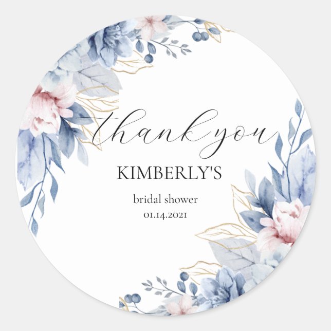 Elegant Boho Wildflower  Classic Round Sticker (Front)