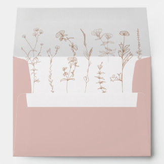 Elegant Boho Wildflower Coloured Envelope