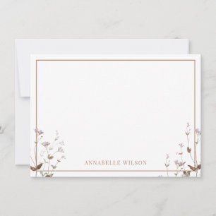 Elegant Boho Wildflower Floral Personalised Card