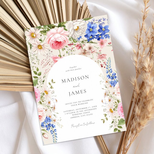 Elegant Boho Wildflower Floral Wedding Invitation (Creator Uploaded)