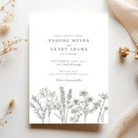 Elegant Boho Wildflower Olive Green Wedding