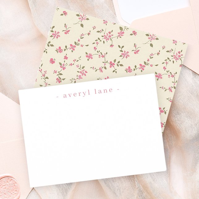 Elegant Boho Wildflower Personalised Stationery Card (Creator Uploaded)