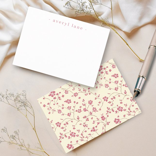 Elegant Boho Wildflower Personalised Stationery Card (Creator Uploaded)