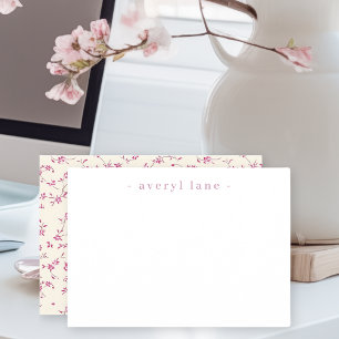 Elegant Boho Wildflower Personalised Stationery Card