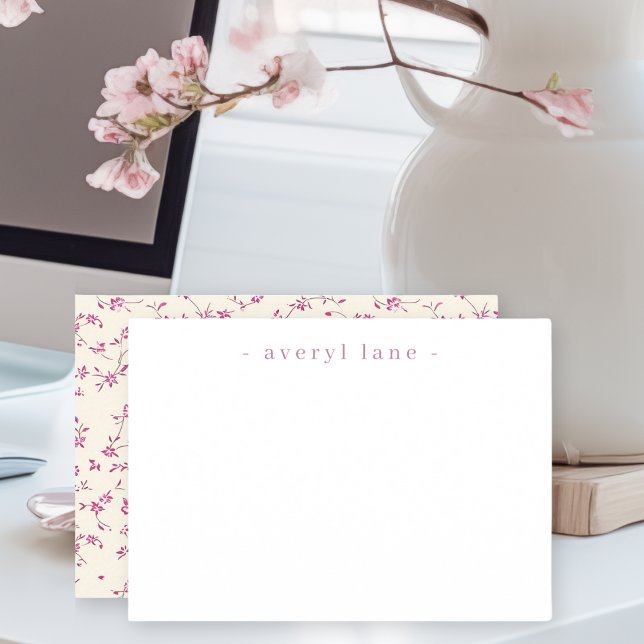 Elegant Boho Wildflower Personalised Stationery Card (Creator Uploaded)